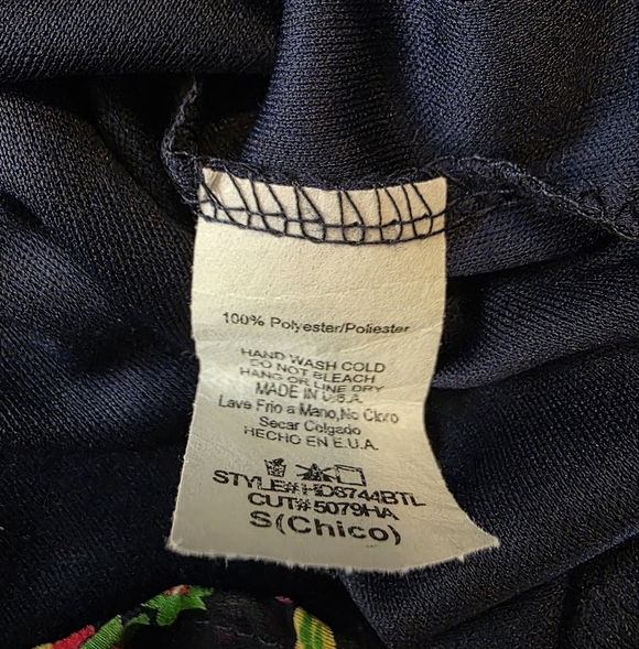 Hello Miss Red and Pink Tiered Dress with Bishop Sleeves Size Small Floral - Picture 5 of 5